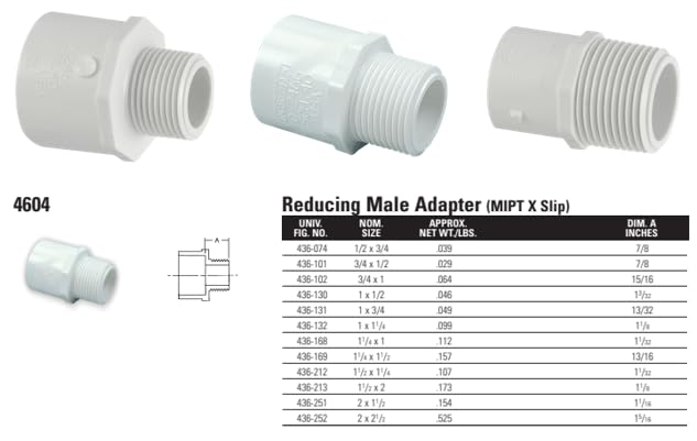 Nibco C436-005 1/2 Ma Adapter