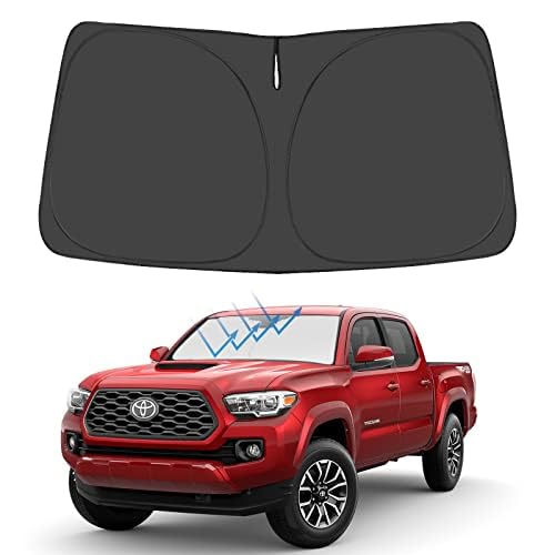 Proadsy 2025 Upgrade Windshield Sunshade Custom For Toyota Tacoma 2016-2023 Reflective Heat Sun Uv Protector Foldable Front Wind