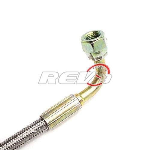 Turbo Oil Feed Line, Stainless Steel, 90 Degree 4An Female To Straight 4An Male (50'')