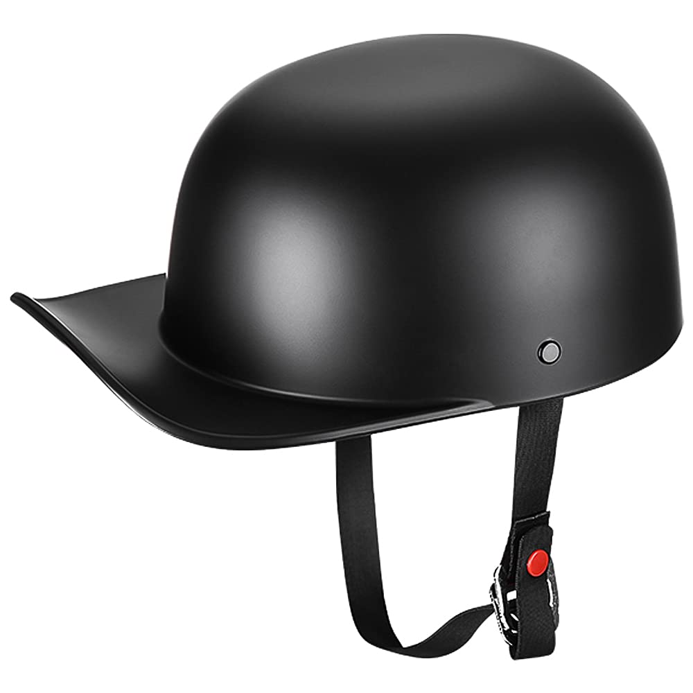 Yesmotor Baseball Style Cap Motorcycle Helmet Unisex-Adult - Dot Approved (Matte Black,Xl)