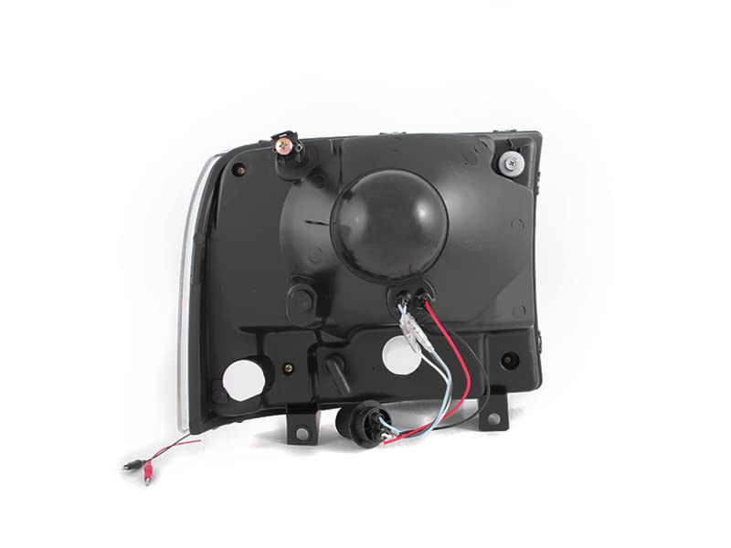 Anzo Usa 111106 Headlight Assembly W/Led Strip Clear Lens Pair Black 1Pc