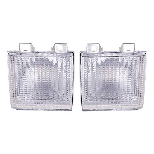 Brock Replacement Driver and Passenger Set Park Signal Front Marker Lights Compatible with 83-88 C1500 K2500 Pickup Suburban Jimmy Blazer Van918045 918046