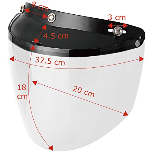 Chern Yueh 3-Snap Flip Shield Visor For Motorcycle Helmets (Clear)