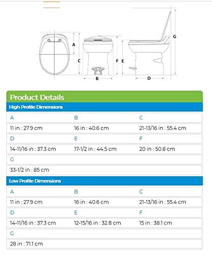 Thetford 34430 Aqua Magic Style Plus Toilet, High/Bone