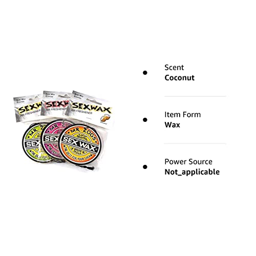 Sex Wax Air Freshener Multi Pack (Coconut/Pineapple/Strawberry 3 Pack)