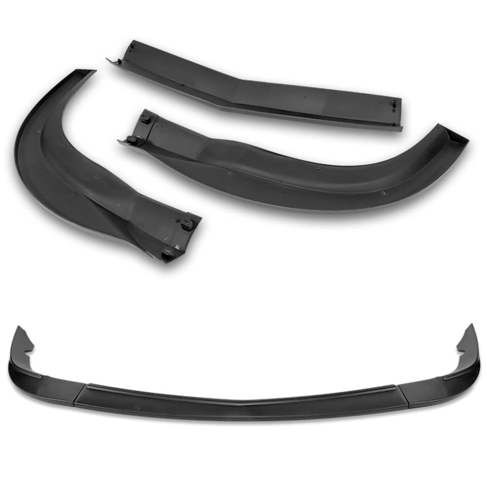W-POWER Front Bumper Lip Spoiler for 2005-2013 Chevy Corvette C6, ZR1-Style, ABS, Matt Black, Model 2-PU-326-G