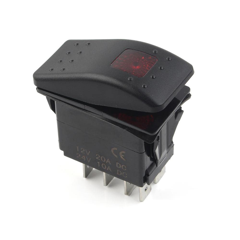 Gzyf 5 Pin 308-1038 Onan Cummins 308-1038 Rv Generator Rocker Abs Start Stop Switch Button Red Lens For Rv Toggle Switches For Cars Trucks Boats Auto Motorcycles (Not A Momentary Switch)