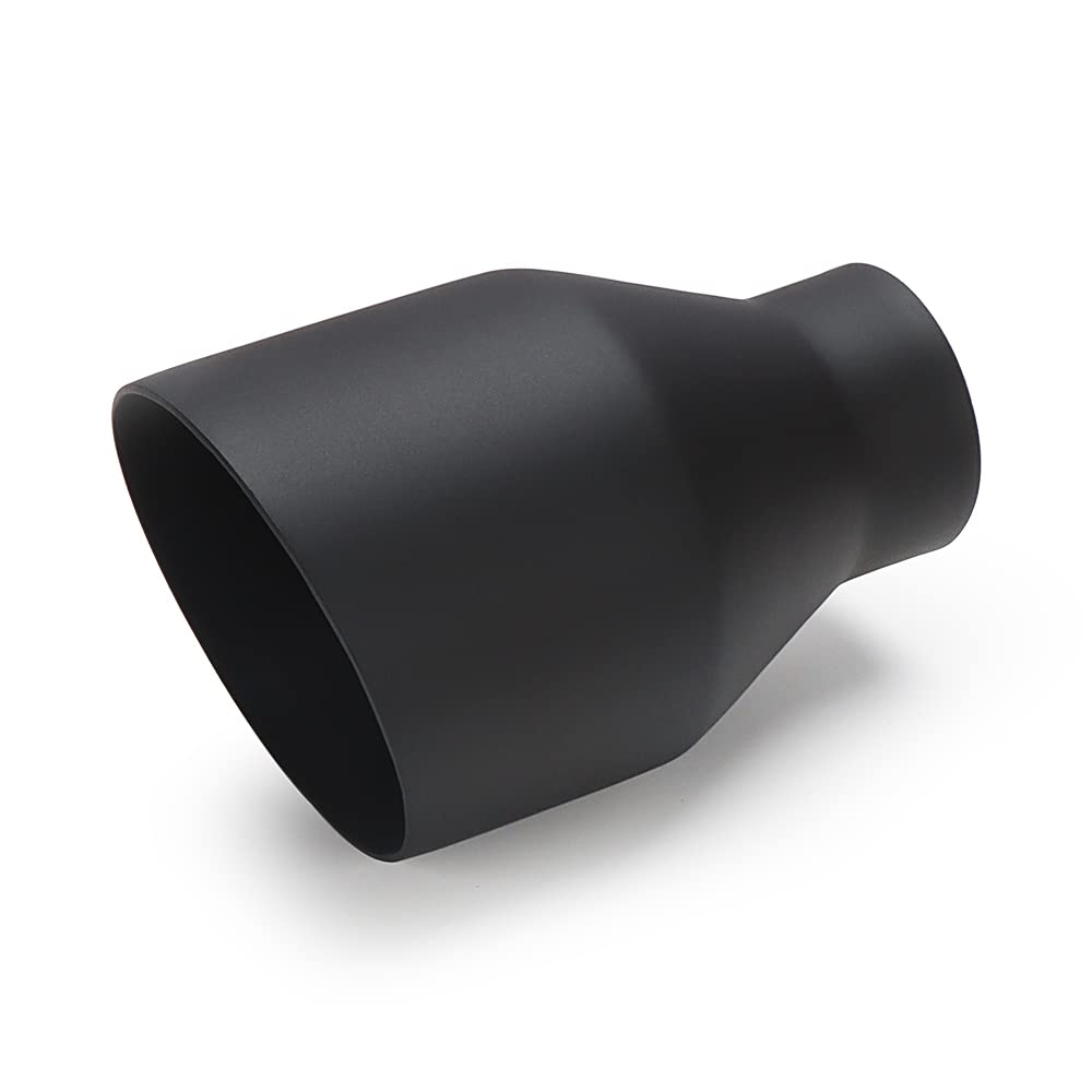 Lcgp 2.5'' Inlet Universal Diesel Exhaust Tip 4.5'' Outlet 7'' Long Tail Tip, Black & Double Wall Angle Cut