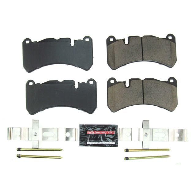 Power Stop Z23-1116 Front Z23 Sport Carbon Fiber Infused Ceramic Brake Pads With Hardware For Alfa Romeo Giulia, Alfa Romeo Stelvio, Clk55 Amg, Clk63 Amg, Slk55 Amg [Model Specific]