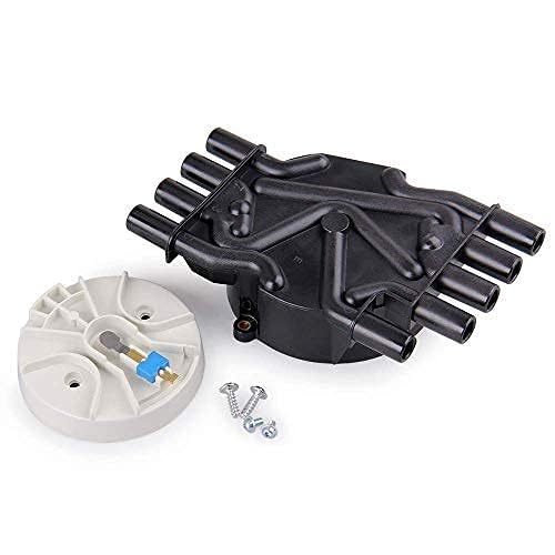 Big-Autoparts Ignition Distributor Set Brass Terminals Distributor Cap And Rotor Kit Compatible With Chevrolet Gmc Cadillac Vort