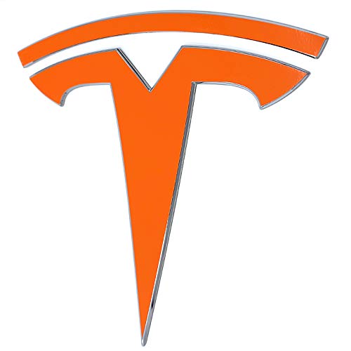 Logo Decal Wrap For Tesla Model Y, 4-Pc Set (Gloss Orange)