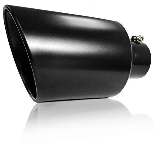 Powder Coated Bolt On Diesel Exhaust Tip 4inch inlet 8inch Outlet 15inch Long (BLACK)