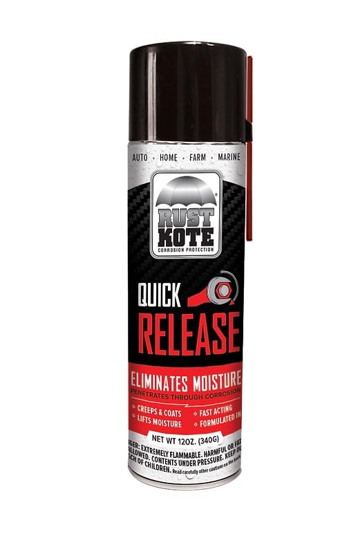 RustKote Quick Release Aerosol 12oz, Penetrating Oil. Corrosion Inhibitor. Loosens Rusted and Stuck mechanisms, loosens Rust/Met