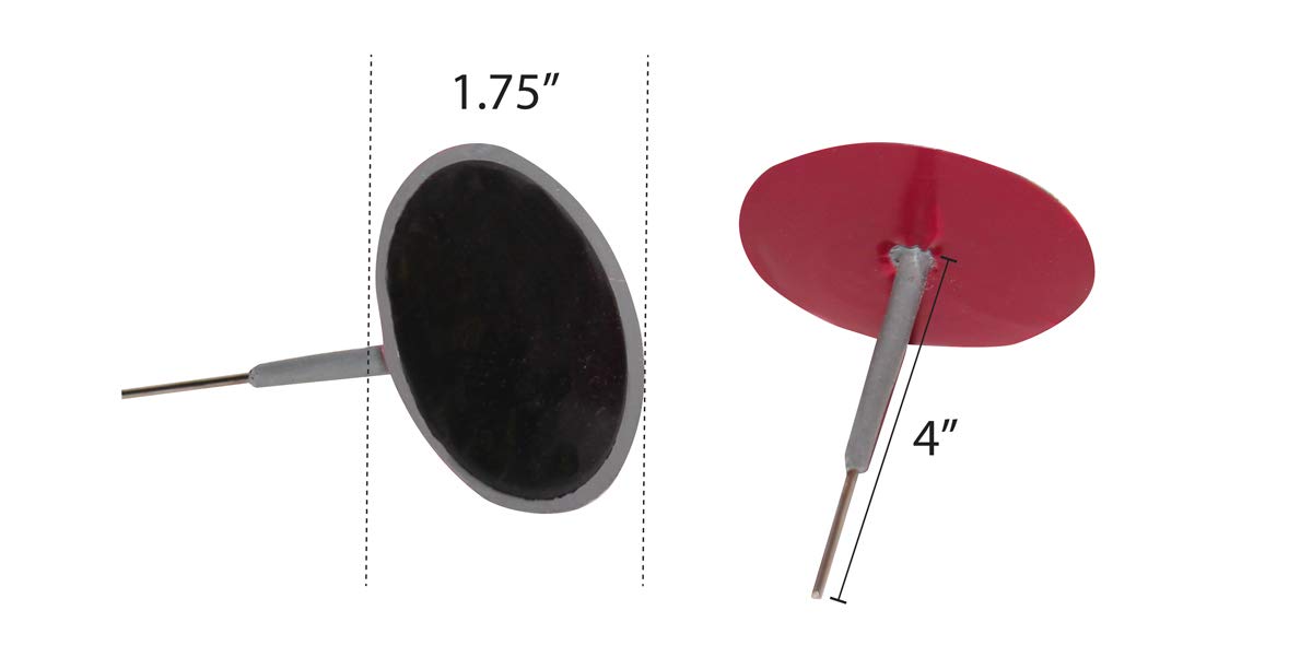 Patch Rubber Company 14040 1/8-Inch Pilot Wire Patch Plugs With 1-3/4-Inch Diameter Patch For Radial Tire Tread Puncture Repairs