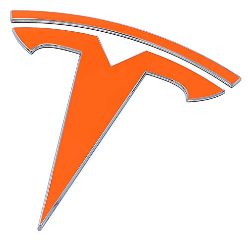 Logo Decal Wrap For Tesla Model Y, 4-Pc Set (Gloss Orange)