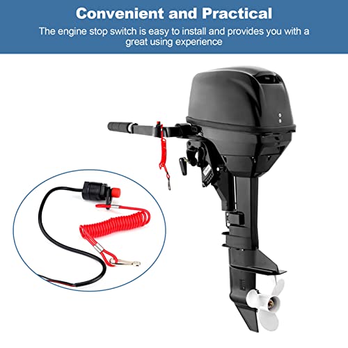 Keenso Universal Outboard Kill Switch Keys Motorcycle Outboard Lawn Mowers Emergency Engine Kill Stop Switch W/Tether Lanyard Co