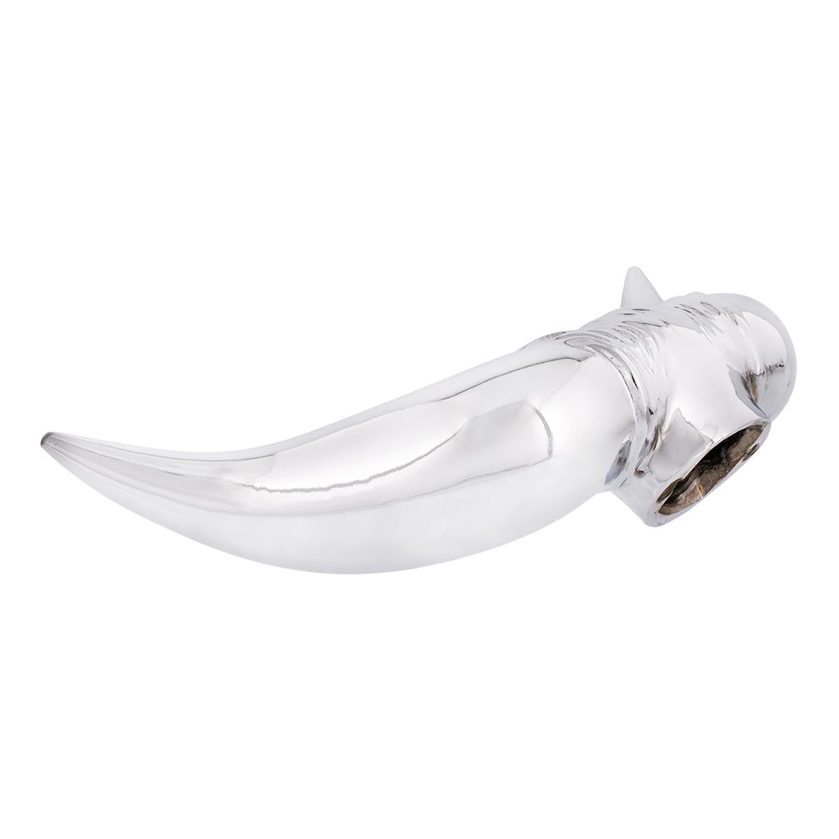 United Pacific 72005 Heavy-Duty Chrome Bull Horn Hood Ornament, Cast Metal Construction, Universal Two Stud Installation, Detailed Design - ONE Unit