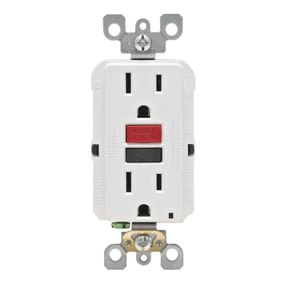 Leviton R72-GFNT1-0RW 15 Amp White SmartlockPro Self-Test GFCI