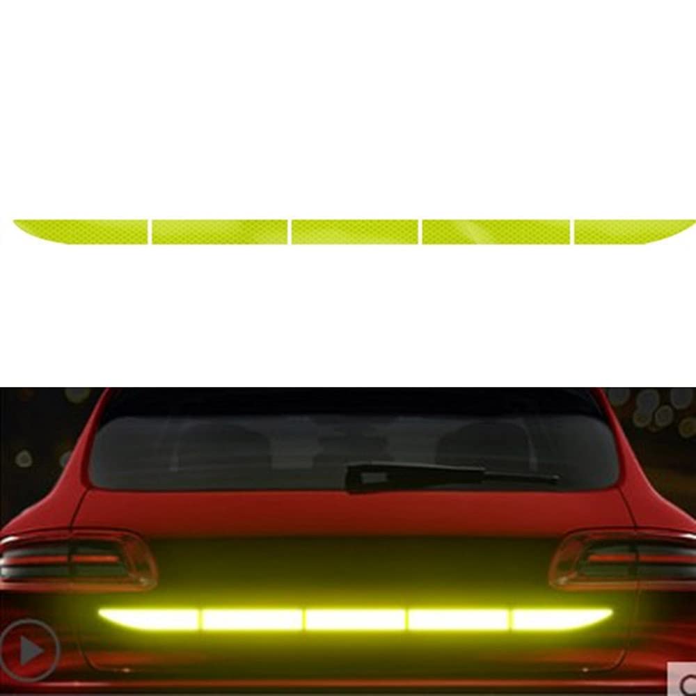 Car Rear Trunk Reflective Strip Fluorescent Green Warning Sticker Secure Reflector Tape Car Styling Decals Accessories 90Cm