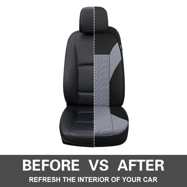 CAROMOP Car Seat Covers Front Set, Washable and Breathable Premium Cloth Seat Covers for Cars, Universal Fit for Most Car Interi
