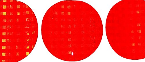 INCOM Manufacturing Reflex Reflective Stick-On Reflectors, DOT SAE High Visibility, Easy to Install, Red, Circle, 3 inch diamete