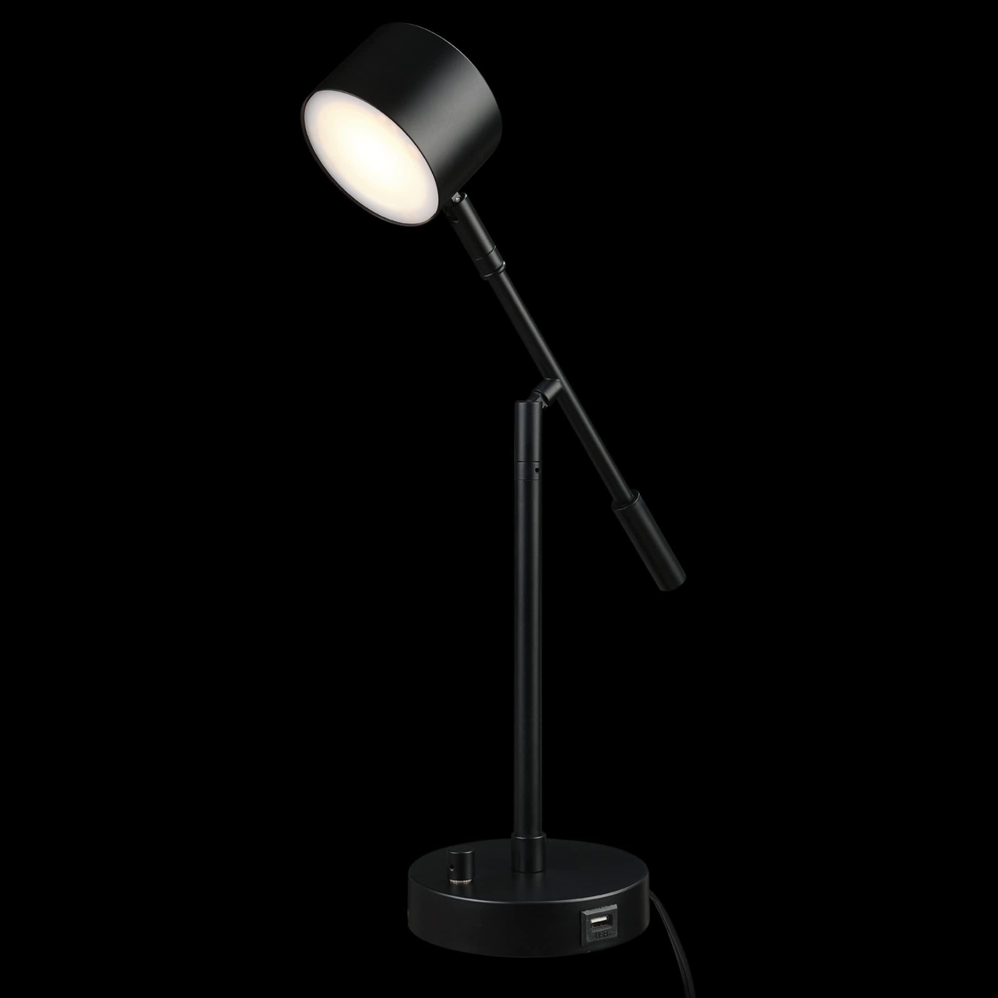 Globe Electric 52271 Aristocrat 16'' Integrated Led Swing Arm Desk Lamp, Matte Black, Dimmable On/Off Rotary Switch At Base, 2.1
