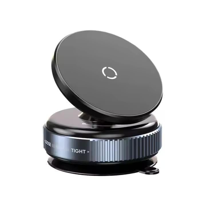 Vacuum Magnetic Car Phone Holder, Upgraded Strong Suction Cup Phone Mount for Car Dashboard Windshield, 360 Adjustable Powerful 