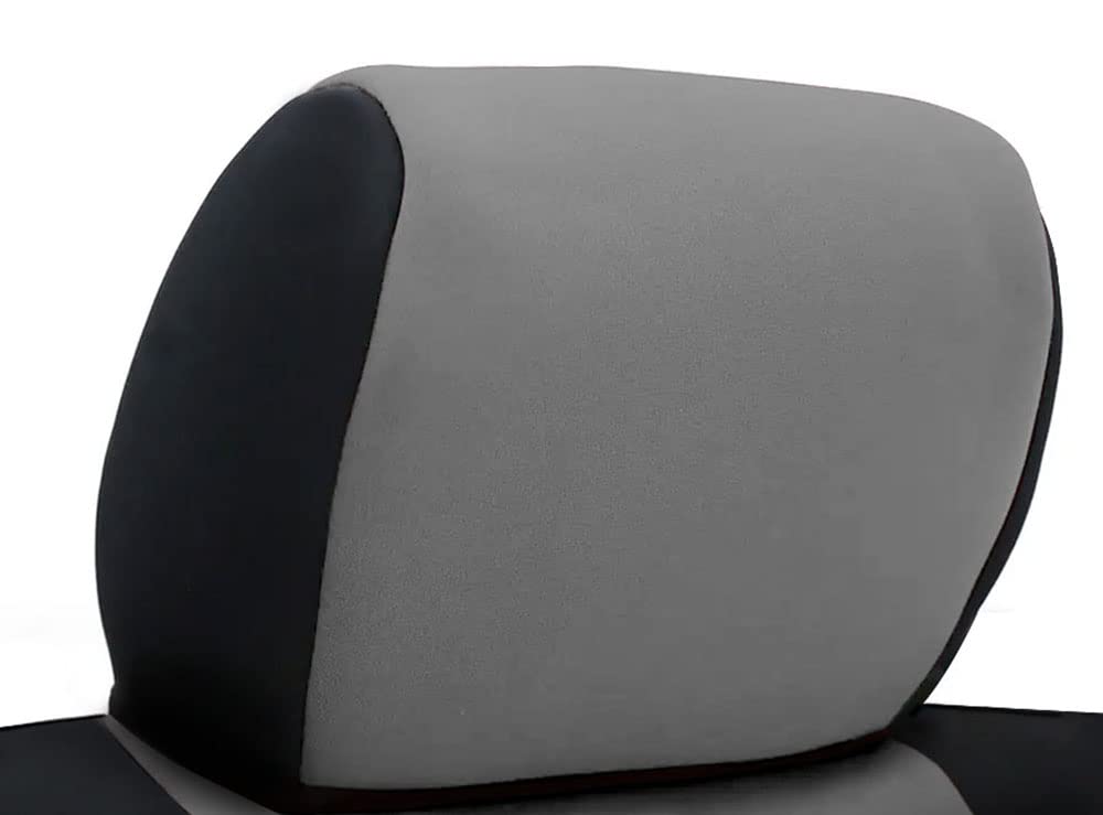 CarsCover Custom Fit 2017-2018 Dodge Ram 1500 2500 3500 Pickup Truck Neoprene Car Front Seat Covers Gray & Black Sides Driver &