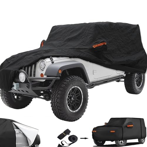 Big Ant Car Cover Custom Fits For Jeep Wrangler 4 Door Jk Unlimited Sport/Sahara/Rubicon Waterproof All Weather With Drive Door