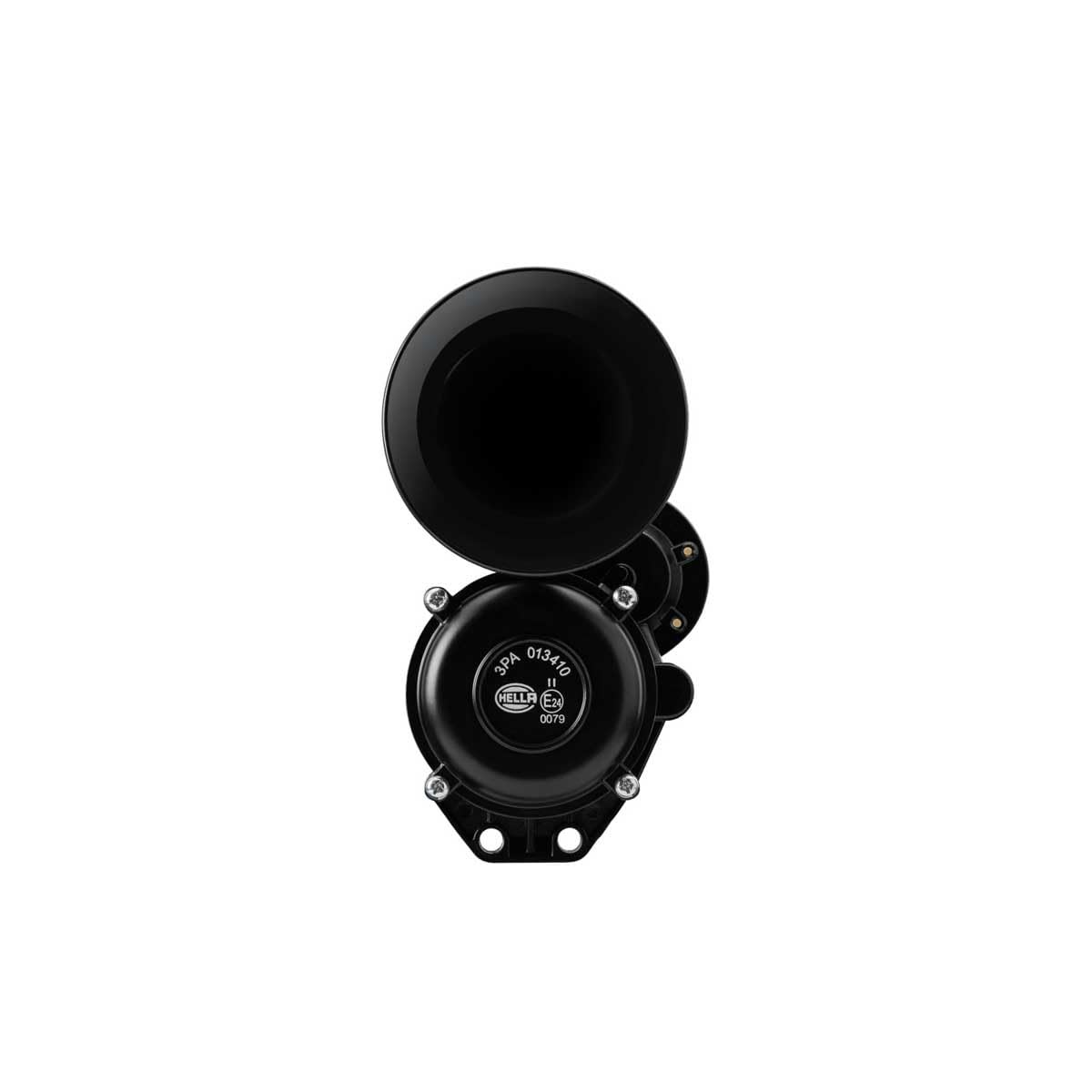 Hella Black Single Tone Air Horn - Super Loud 12/24V, 115 dB(A), 120W, Model 013410011