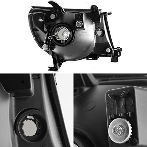 Akkon - For 2005-2011 Toyota Tacoma Oe Replacement Black Smoked Headlights Pair Driver Left+Passenger Right Head Lamps
