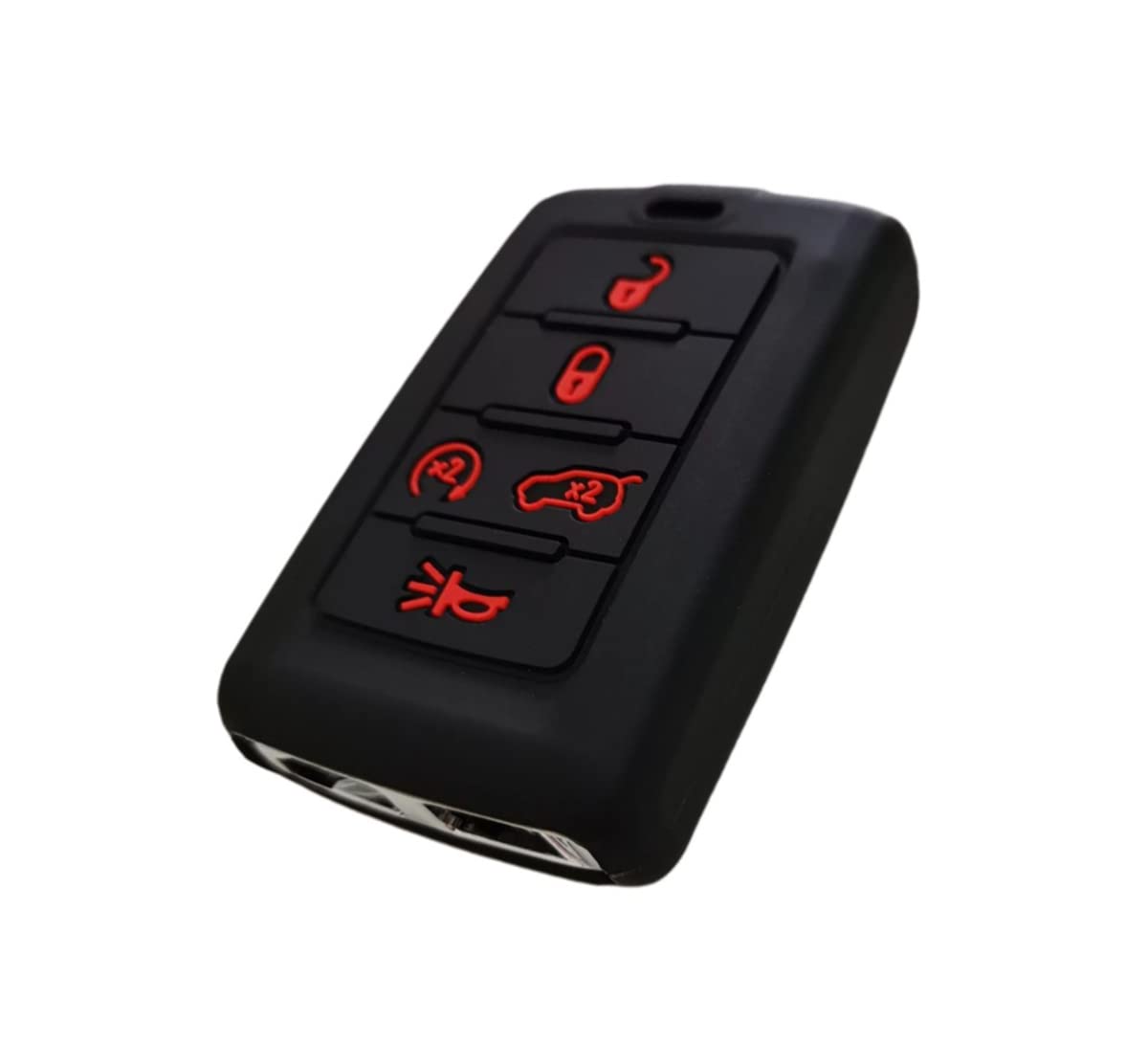 Reprotecting Silicone Rubber Key Fob Cover Compatible With 2021-2025 Jeep Grand Cherokee L, Grand Wagoneer L, Wagoneer, Black Bl