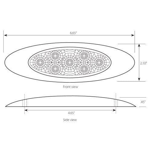 Gg Grand General 77831 Amber Ultra Thin Spyder Y2K 7-Led Marker And Clearance Sealed Light With Clear Lens