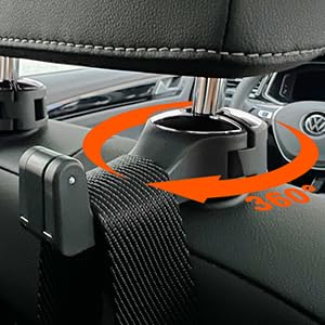 Coco Starke 2 In 1 Car Headrest Hidden Hook With Cell Phone Holder Car Back Seat Hook Universal For Purses And Bags 360 Rotation