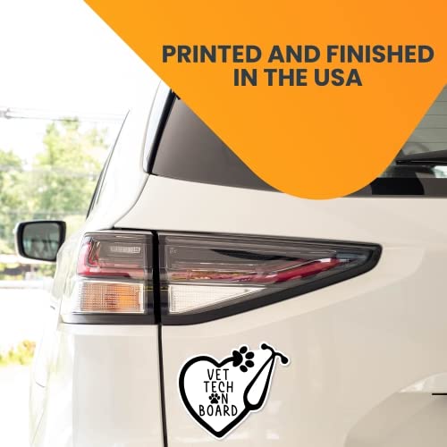 Magnet Me Up Vet Tech On Board Magnet Decal, 5X5.5 Inches, Heavy Duty Automotive Magnet For Car Truck Suv, Any Magnetic Surface,
