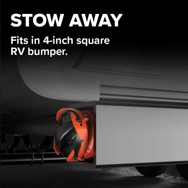 Camco Rhinoflex 15-Ft Camper/Rv Sewer Hose Kit - Features Clear Elbow Fitting W/Removable 4-In-1 Adapter - Connects To 3” Slip Or 3”/3.5”/4” Npt Threaded Sewer Connection (39761)