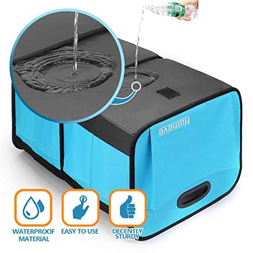 Homeve Collapsible Multi-Compartment Car Organizer - Reinforced Handles, Foldable And Waterproof, 600D Oxford Polyester, Suitabl