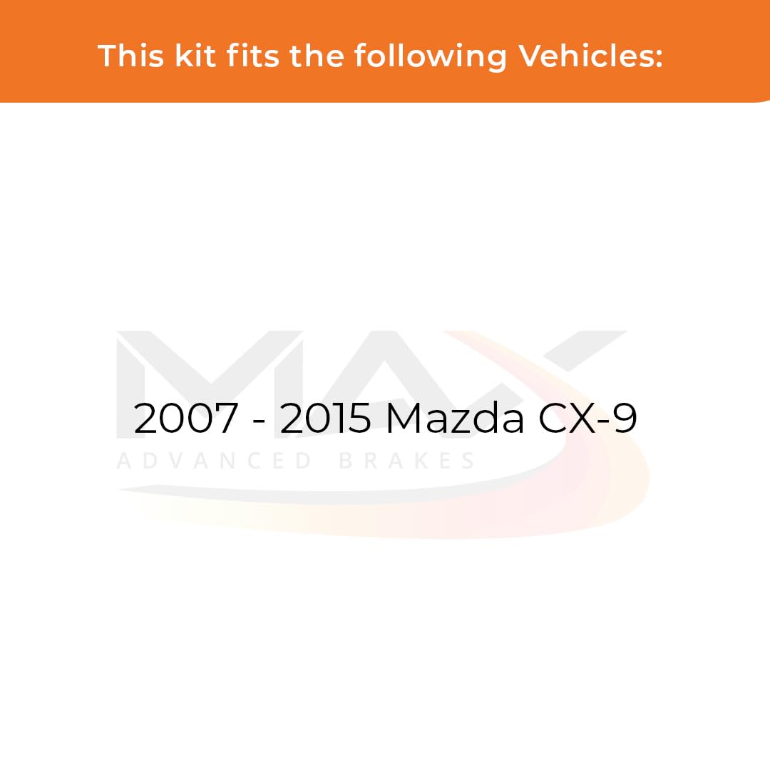 Max Advanced Brakes Front Brake Kit Compatible With 2007 2008 2009 2010 2011 2012 2013 2014 2015 Mazda Cx-9 Replacement Cross Dr