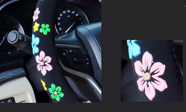 Women'S Cute New Flower Steering Wheel Cover (Safflower)