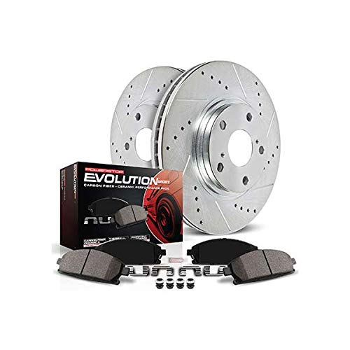 Power Stop K2164 Front And Rear Z23 Carbon-Fiber Ceramic Pads And Drilled Slotted Rotors Brake Kit For 2007-2009 Chrysler Aspen Dodge Durango | 2006 2007 2008 2009 2010-2022 Dodge Ram 1500 Classic
