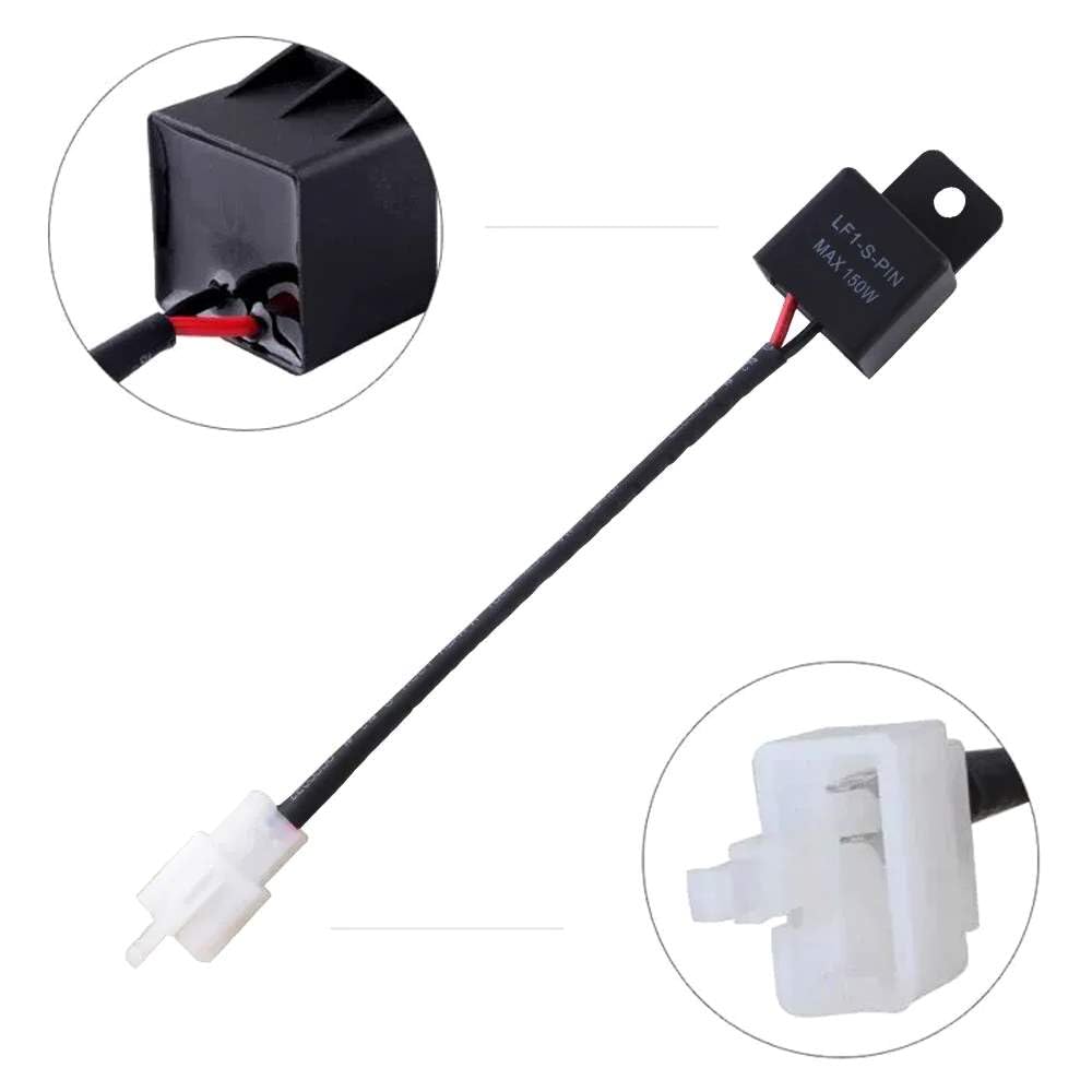 Ijdmtoy 2-Pin Electronic Led Flasher Relay Fix For Motorcycle Bike Scooter Led Turn Signal Bulbs Hyper Flash Issue