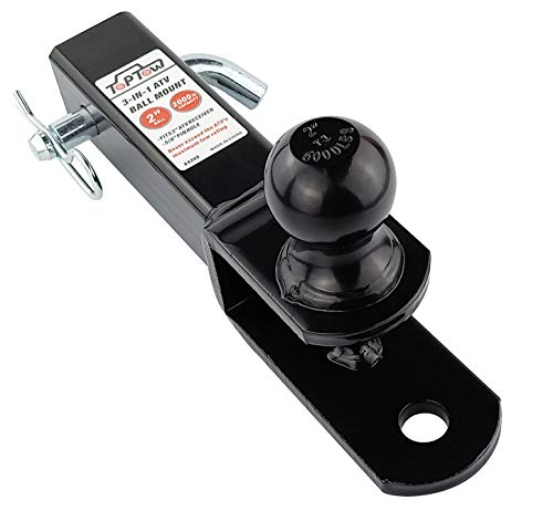 Toptow Atv/Utv Trailer Hitch Towing Ball Mounts, 2-Inch Ball, Clevis Pin, Fits 2-Inch Receiver