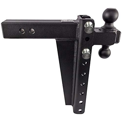 Bulletproof Hitches 2.5'' Adjustable Heavy Duty (22,000Lb Rating) 12'' Drop/Rise Trailer Hitch With 2'' And 2 5/16'' Dual Ball (