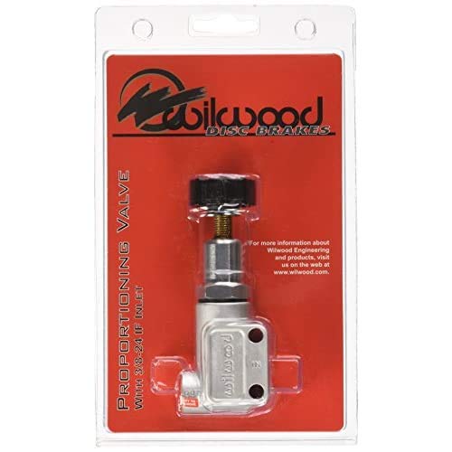 Wilwood Proportioning Valve, 3/8-24 in Inverted Flare Female Inlet, 3/8-24 in Inverted Flare Female Outlet, Adjustable 100-1000