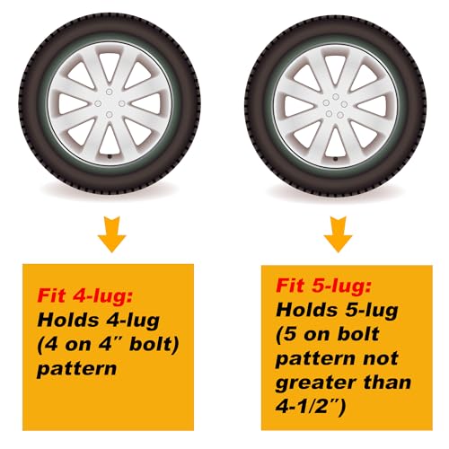 Maxxhaul 50214 Spare Tire Carrier Mount For Utility Boat Trailer Bracket Holds 4 Lugs (4 On 4'' Bolt Pattern) And 5 Lugs (5 On 4