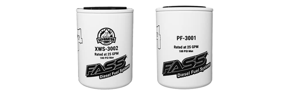 Fass Titanium Series Fuel Filter & Water Seprator Pack Combo Of 4 | (2) Xws-3002 | (2) Pf-3001