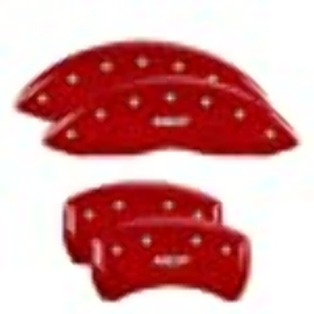 Mgp Caliper Covers 28190Smgprd Mgp Red Powder Coat Finish, Silver Characters, Set Of 4