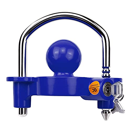 Cenipar Universal Trailer Hitch Security Adjustable Lock Tow Ball Coupler,Heavy-Duty Steel Fits 1-7/8