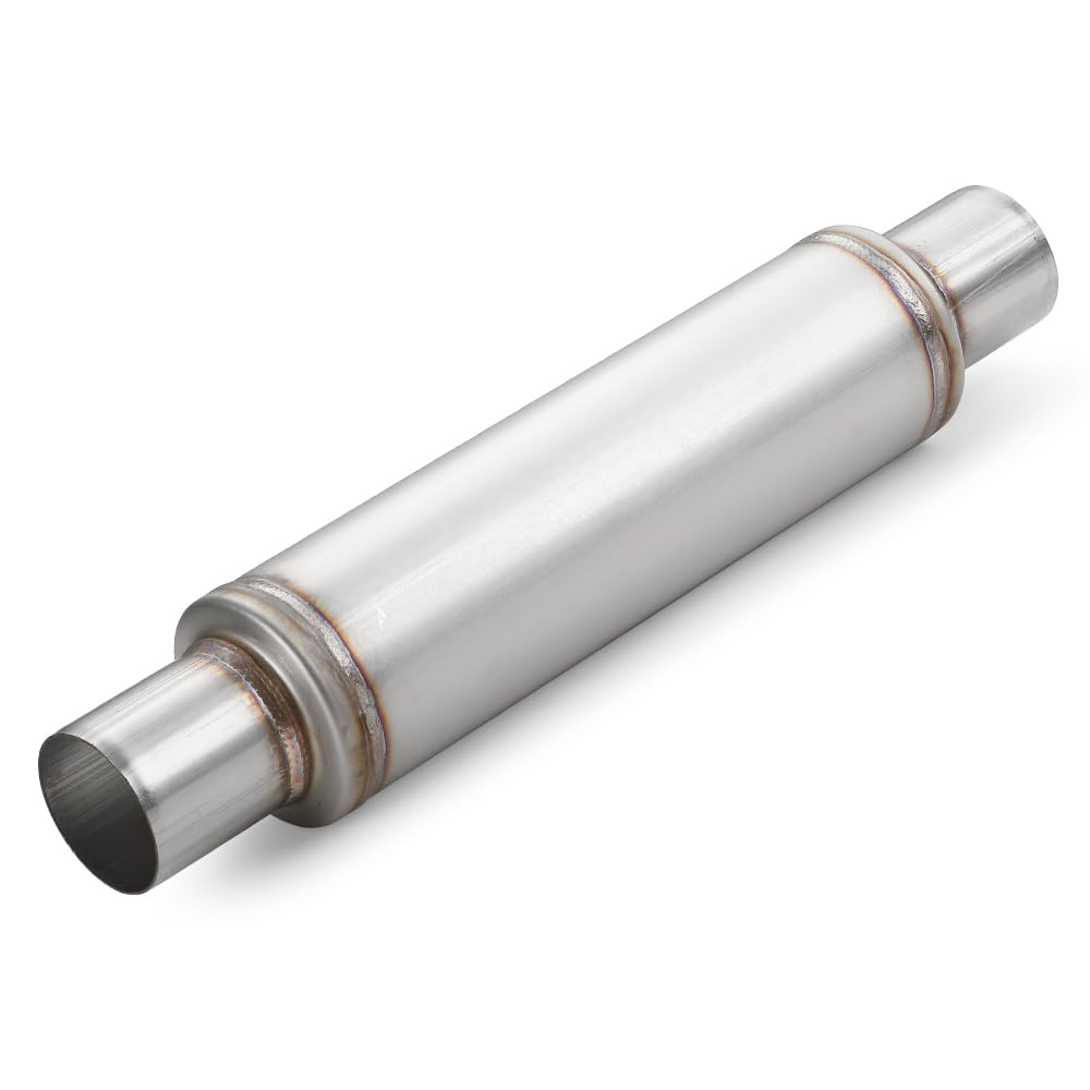 A-Karck 2.5'' Inlet Exhaust Resonator, 2.5'' Inlet 2.5'' Outlet 20'' Overall Length Muffler Resonator Stainless Steel