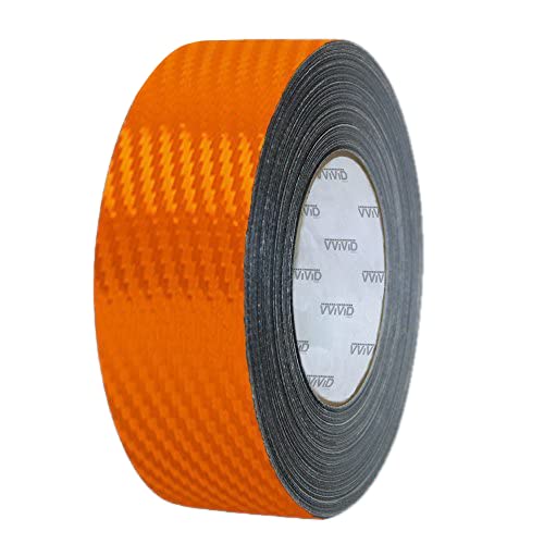 Vvivid Dry Carbon Fibre Detailing Vinyl Wrap Tape 2 Inch X 20Ft Roll Diy (Orange)